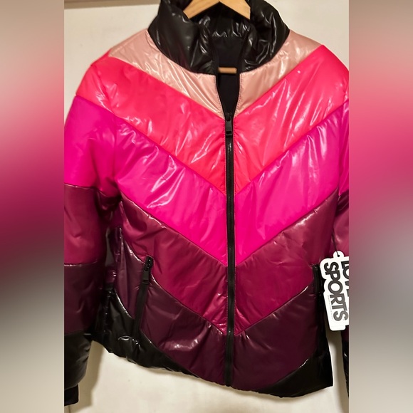 Chevron pink parka zip front Love & Sports Medium 8/10 - Picture 7 of 7